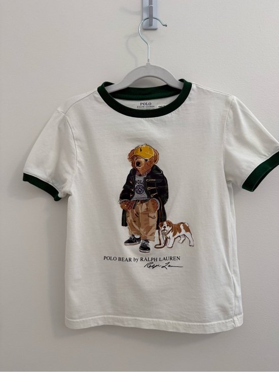Polo Ralph Lauren Other - Polo by Ralph Lauren White Tee with Green Trim and Bear Graphic